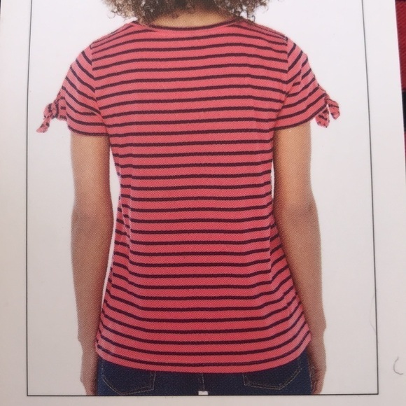 Nautica Melonberry Short Sleeve Tie Stripe Print Shirt - Picture 2 of 12